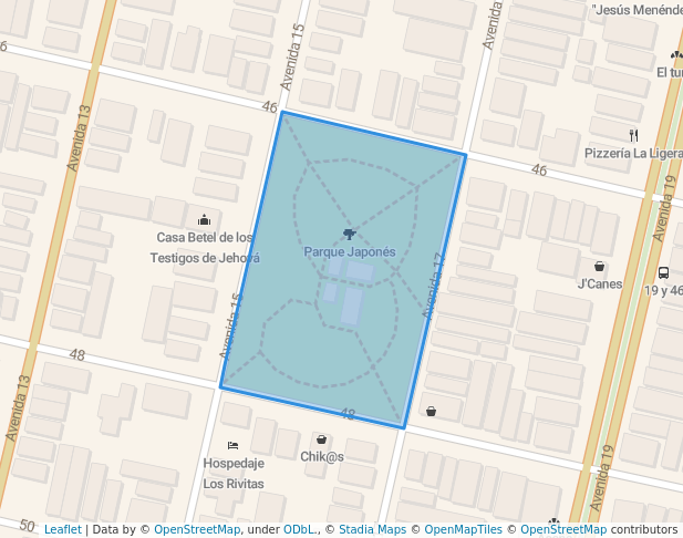 walking in Parque Japonés map in La Habana