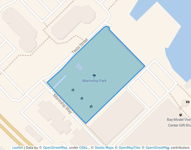 walking in Marinship Park map in Sausalito