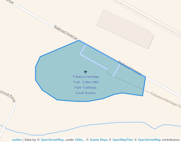 walking in Tobacco Heritage Trail - Cotton Mill Park Trailhead, South Boston map in South Boston