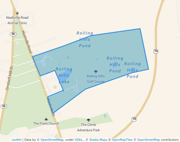 walking in Rolling Hills Golf Course map in Russellville