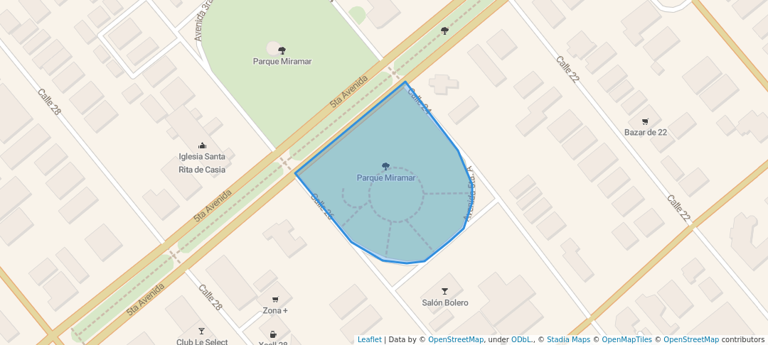 walking in Parque Miramar map in Havana