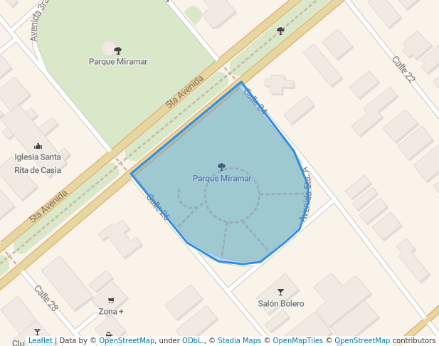 walking in Parque Miramar map in Havana