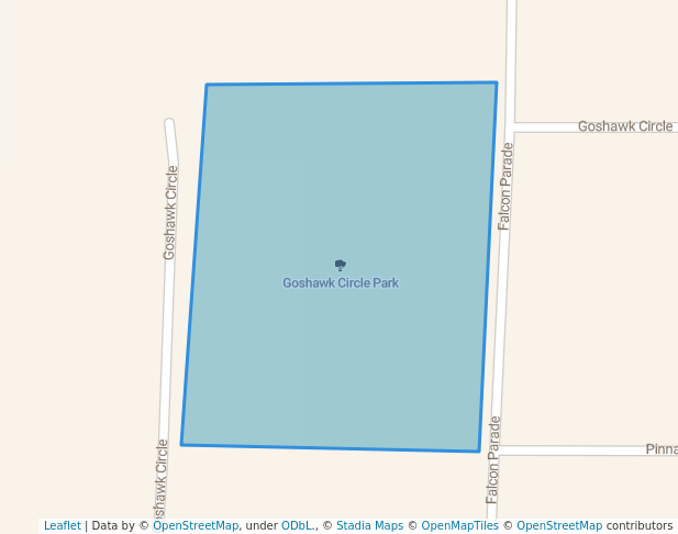 walking in Goshawk Circle Park map in Nickol