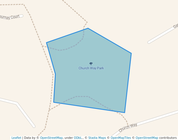 walking in Church Way Park map in Baynton