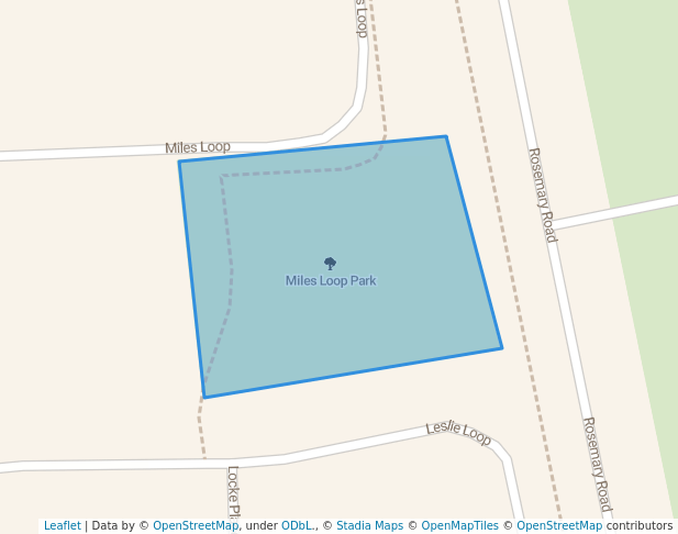 walking in Miles Loop Park map in Baynton