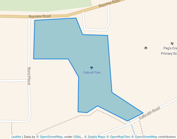 walking in Cattrall Park map in Pegs Creek