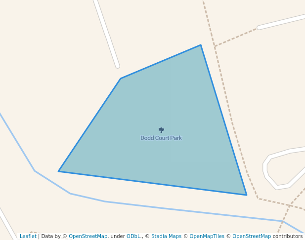 walking in Dodd Court Park map in Pegs Creek