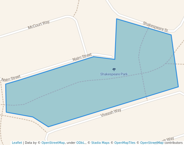 walking in Shakespeare Park map in Bulgarra