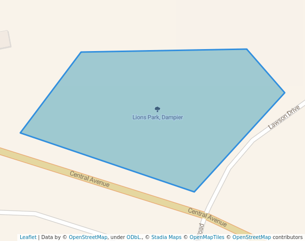 walking in Lions Park, Dampier map in Dampier