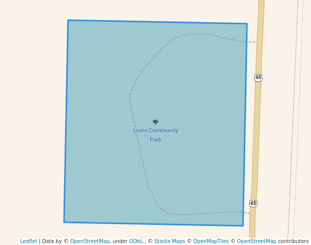 walking in Lions Community Park map in Mercer