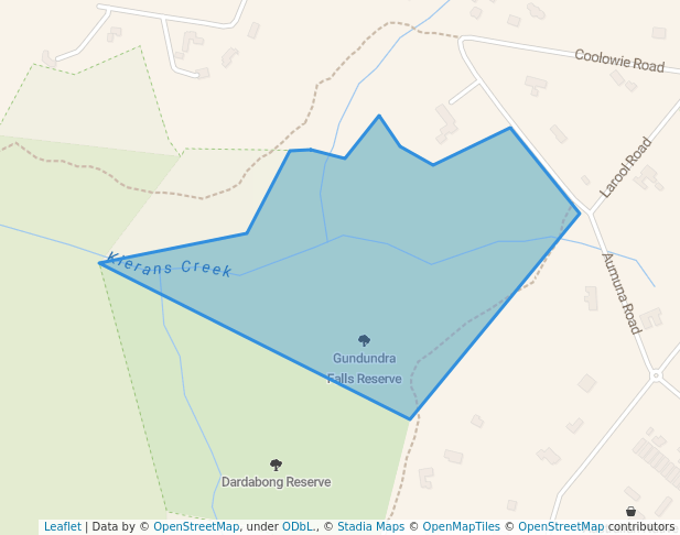 walking in Gundundra Falls Reserve map in Terrey Hills