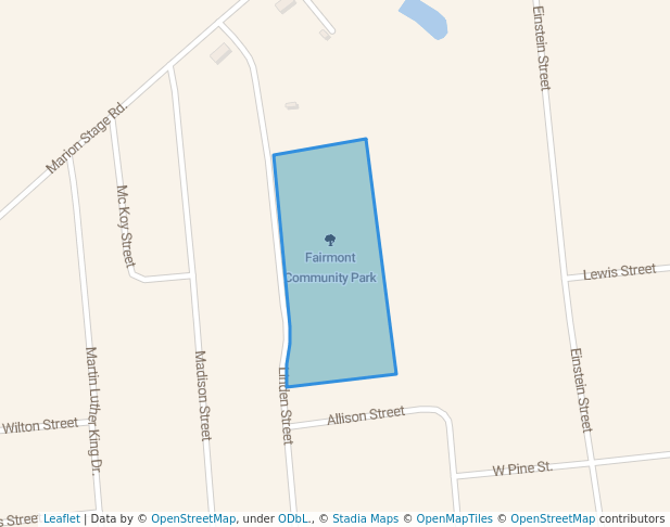 walking in Fairmont Community Park map in Fairmont