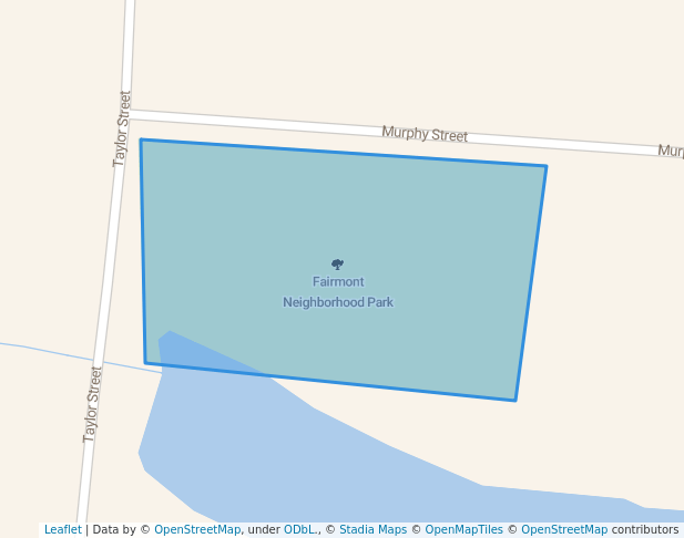 walking in Fairmont Neighborhood Park map in Fairmont