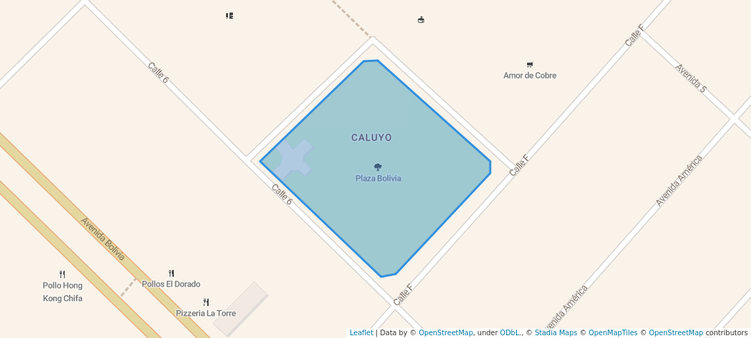 walking in Plaza Bolivia map in El Alto