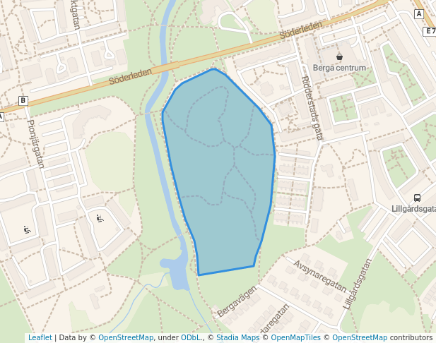 walking in Berga minnespark map in Linköping