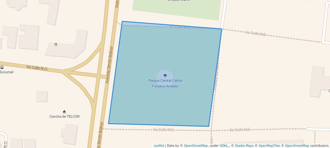 walking in Parque Central Carlos Fonseca Amador map in Managua