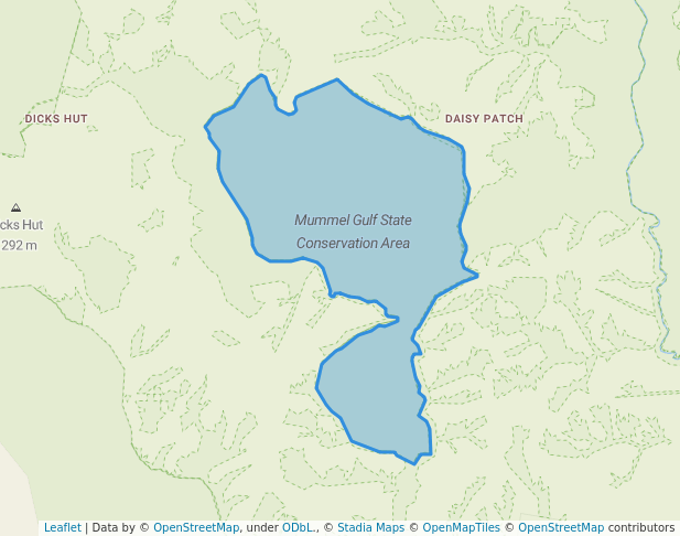walking in Mummel Gulf State Conservation Area map in Walcha