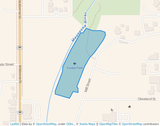 walking in Youker Park map in Waterloo