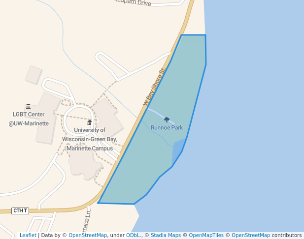 walking in Runnoe Park map in Marinette