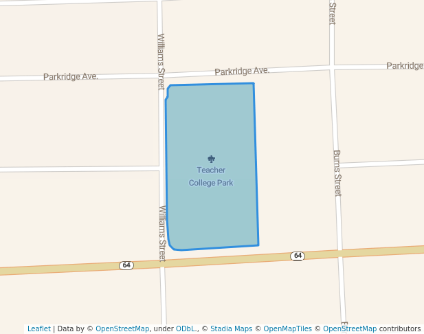 walking in Teacher College Park map in Marinette