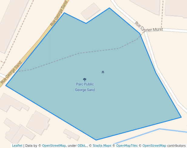 walking in Parc Public George Sand map in Palaiseau