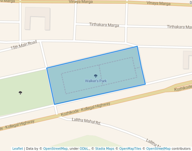 walking in Walker's Park map in Mysuru