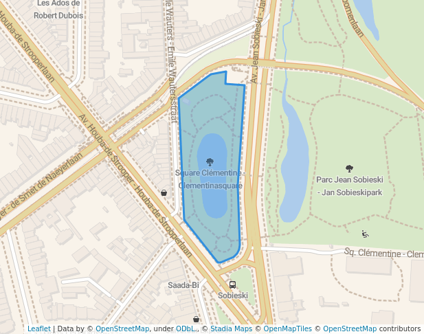 walking in Square Clémentine - Clementinasquare map in Brussel