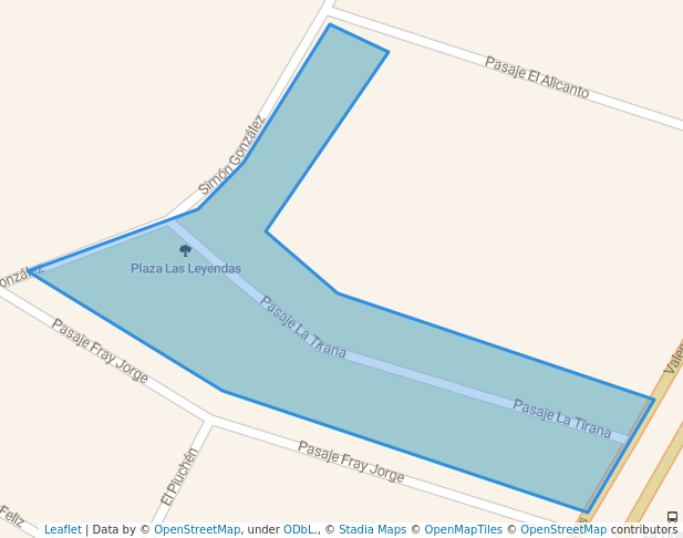 walking in Plaza Las Leyendas map in La Reina