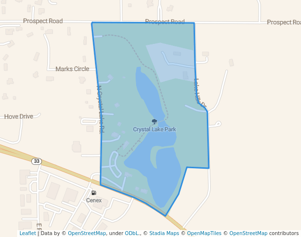 walking in Crystal Lake Park map in Beaver Dam