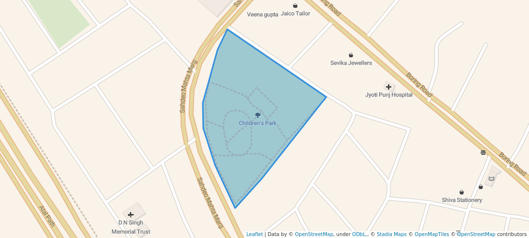 walking in Children's Park map in Patna