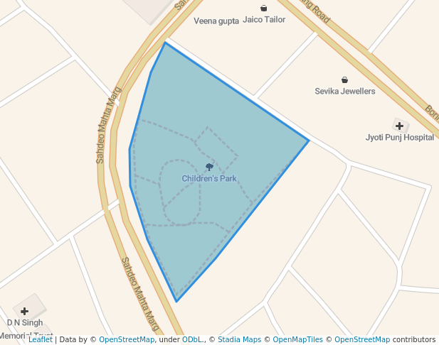 walking in Children's Park map in Patna