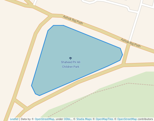 walking in Shaheed Pir Ali Children Park map in Patna