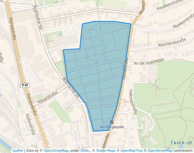 walking in Hasefriedhof map in Osnabrück