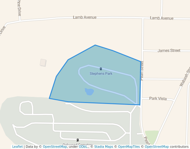 walking in Stephens Park map in Macon