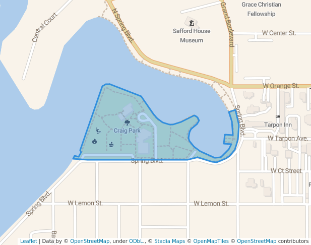 walking in Craig Park map in Tarpon Springs