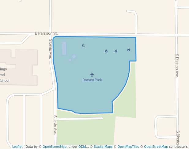 walking in Dorsett Park map in Tarpon Springs