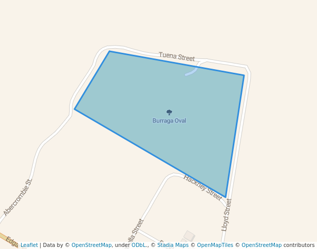 walking in Burraga Oval map in Burraga