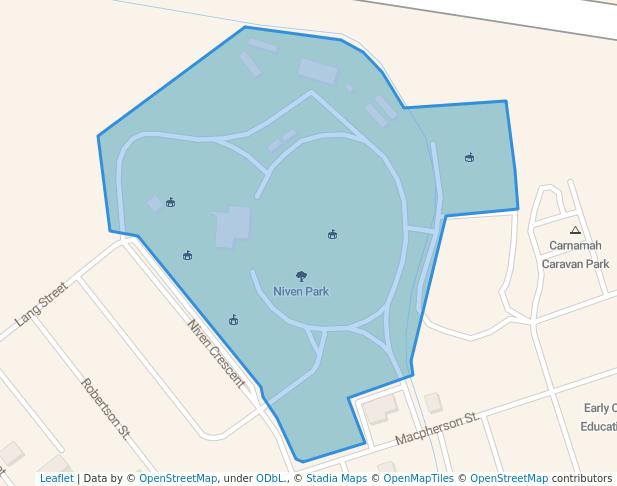 walking in Niven Park map in Carnamah