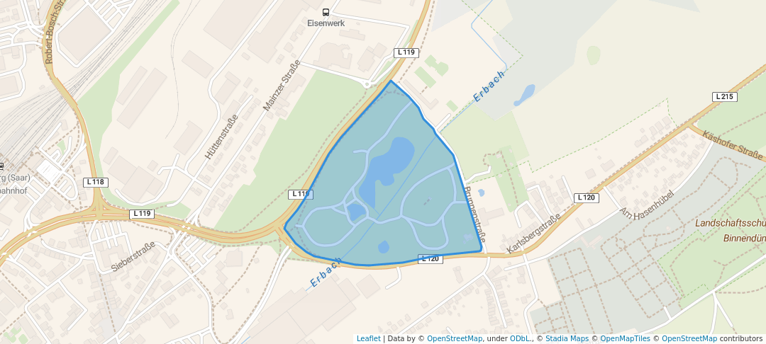 walking in Stadtpark map in Homburg