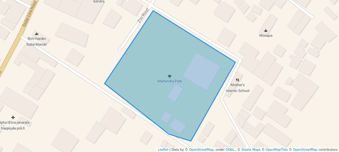 walking in Mahendra Park map in Nepalgunj