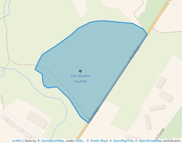 walking in Parc Rosaire-Gauthier map in Saguenay