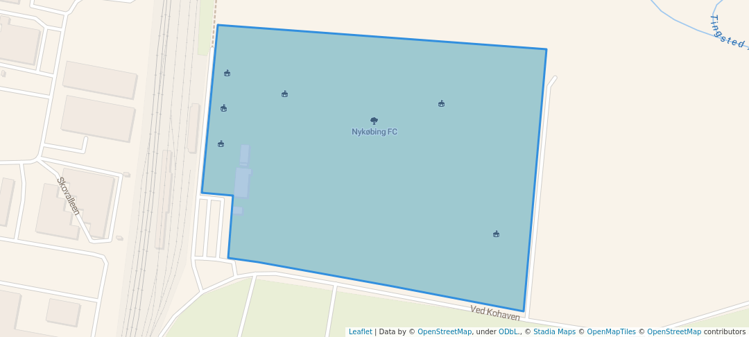 walking in Nykøbing FC map in Nykøbing Falster