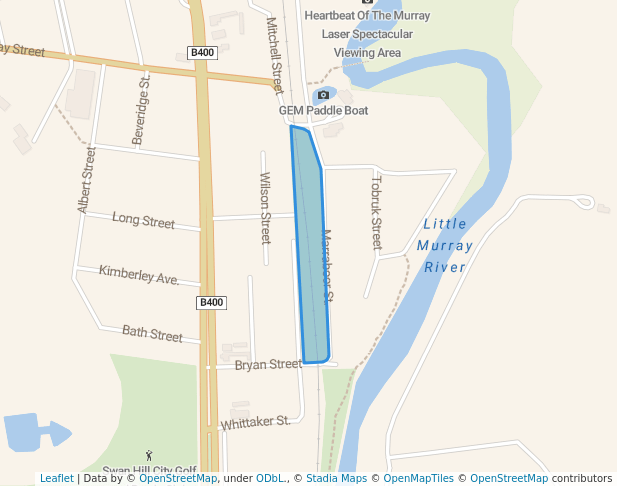 walking in Michael J. Holmes Park map in Swan Hill