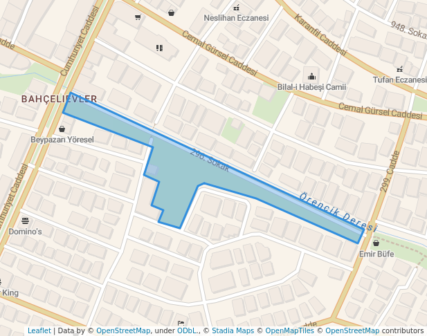 walking in Mevlana Parkı map in Gölbaşı