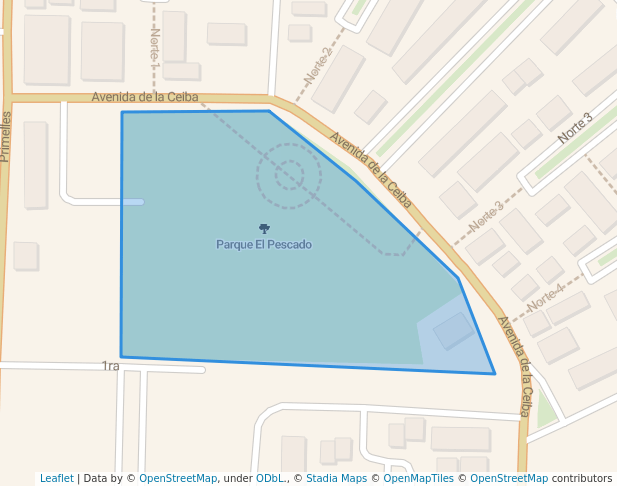 walking in Parque El Pescado map in Havana