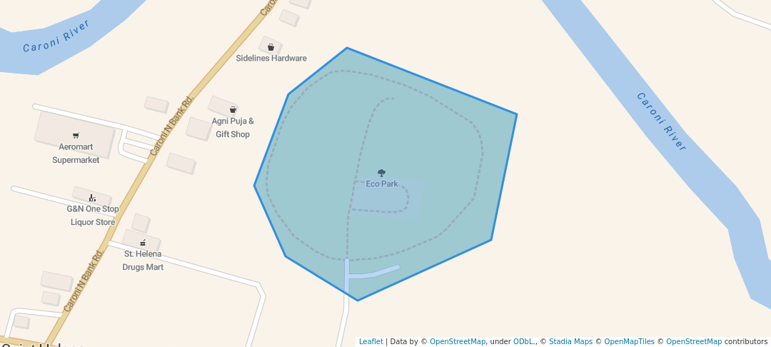 walking in Eco Park map in Saint Helena