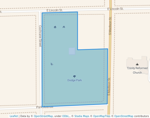 walking in Dodge Park map in Waupun