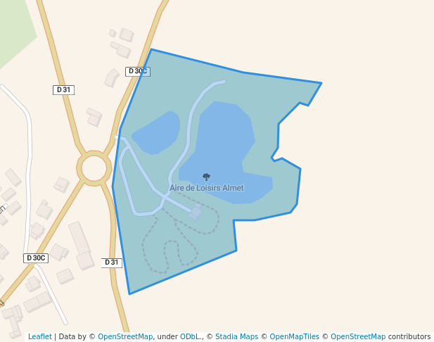 walking in Aire de Loisirs Almet map in Behren-lès-Forbach
