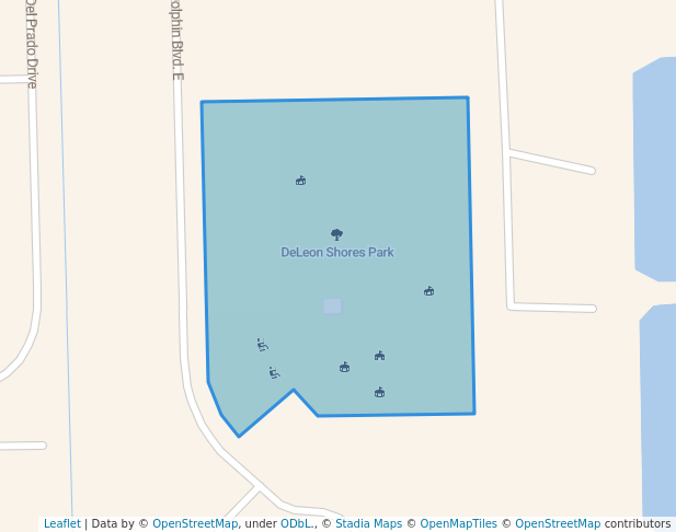 walking in DeLeon Shores Park map in Ponte Vedra Beach