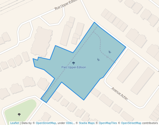 walking in Parc Upper-Edison map in Saint-Lambert